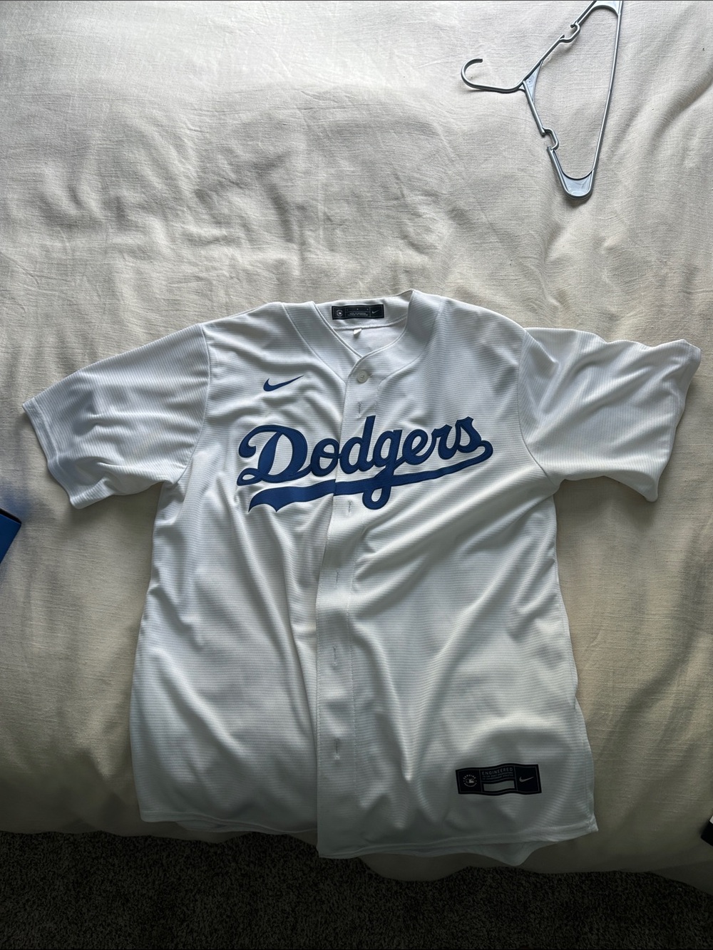 Nike White & Royal Blue Dodgers Baseball Jersey